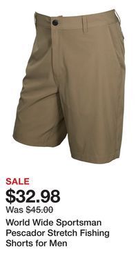Cabela's World wide sportsman pescador stretch fishing shorts for men offer