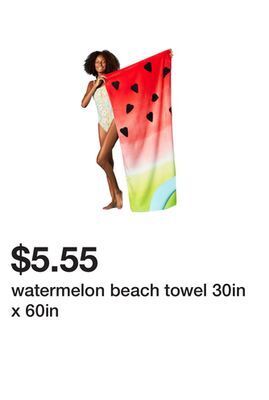 Five Below Watermelon beach towel 30in x 60in offer