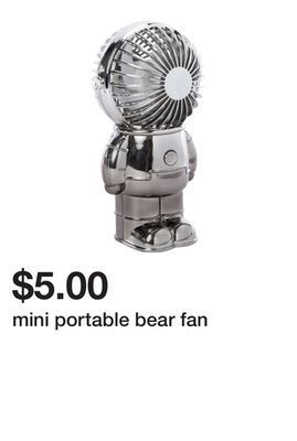 Five Below Mini portable bear fan offer