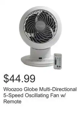 Costco Woozoo globe multi-directional 5-speed oscillating fan w/ remote offer