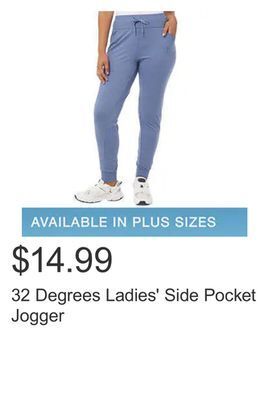 Costco 32 degrees ladies' side pocket jogger offer