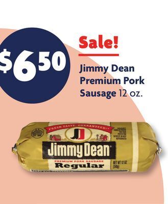Family Dollar Jimmy dean premium pork sausage offer