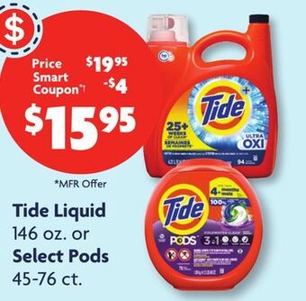 Family Dollar Tide liquid 146 oz. or select pods 45-76 ct. offer