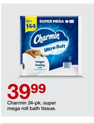 Target Charmin 24-pk. super mega roll bath tissue offer