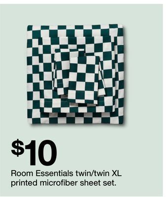 Target Room essentials twin/twin xl printed microfiber sheet set offer