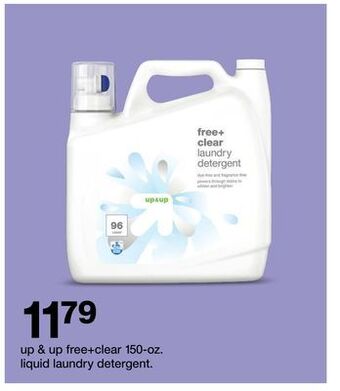 Target Up & up free + clear 150-oz. liquid laundry detergent offer
