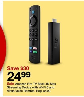 Target Amazon fire tv stick 4k max streaming device with wi-fi 6 and alexa voice remote offer
