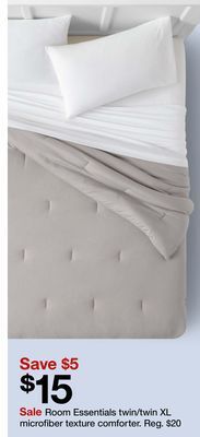 Target Room essentials twin/twin xl microfiber texture comforter offer