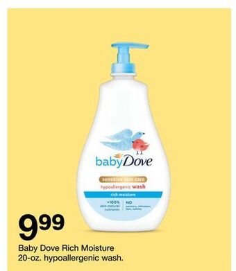Target Baby dove rich moisture 20-oz. hypoallergenic wash offer