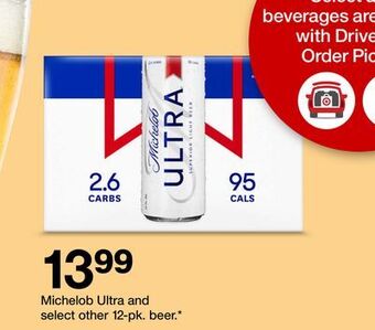 Target Michelob ultra and select other 12-pk. beer.* offer