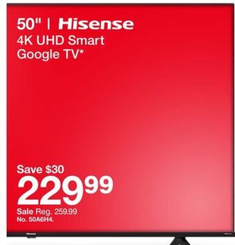 Target 50 hisense 4k uhd smart google tv* offer