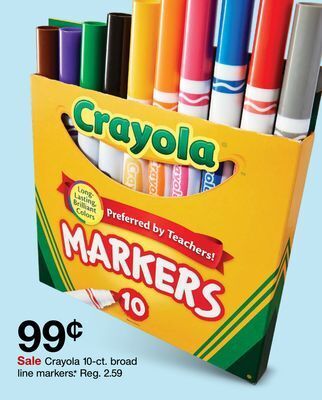 Target Crayola 10-ct. broad line markers* offer