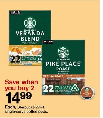 Target Starbucks 22-ct. single-serve coffee pods offer