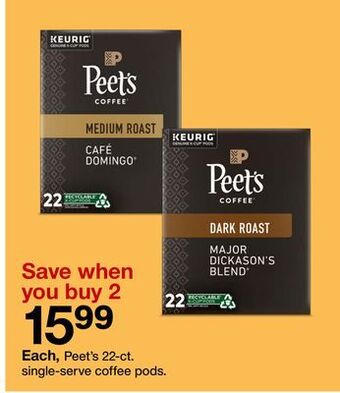 Target Peet's 22-ct. single-serve coffee pods offer