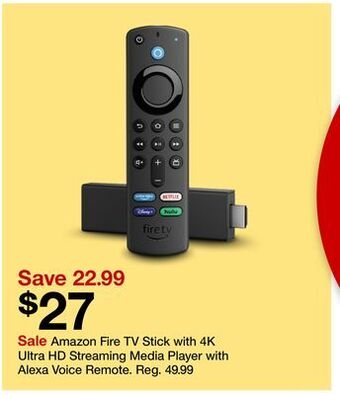 Target Amazon fire tv stick with 4k ultra hd streaming media player with alexa voice remote offer