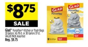 Dollar General Glad® forceflex® kitchen or trash bags offer