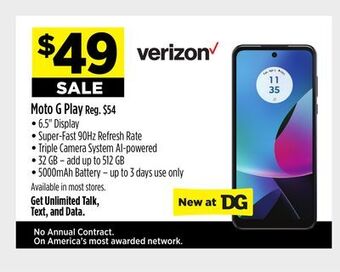 Dollar General Moto g play offer