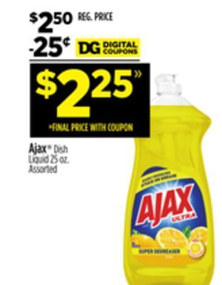 Dollar General Ajax® dish liquid offer