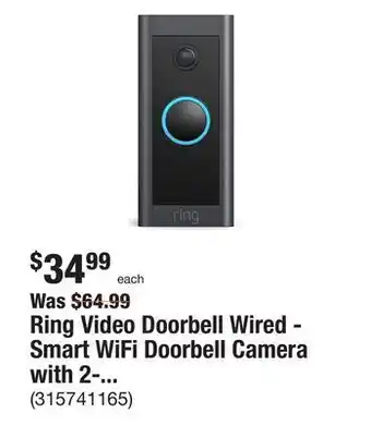 The Home Depot Ring video doorbell wired - smart wifi doorbell camera with 2-way talk, night vision and motion detection offer