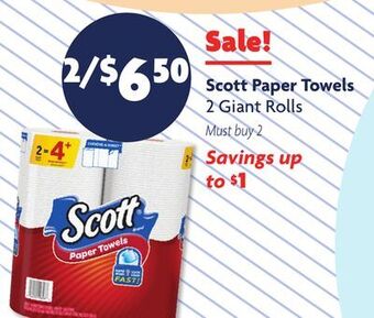 Family Dollar Scott paper towels offer
