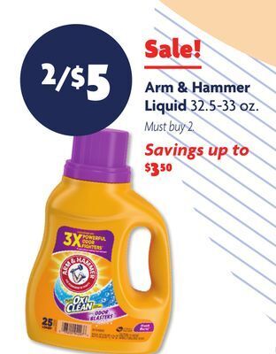 Family Dollar Arm & hammer liquid offer