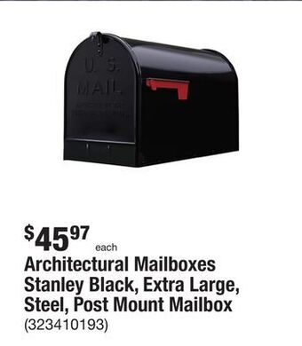 The Home Depot Architectural mailboxes stanley black, extra large, steel, post mount mailbox offer