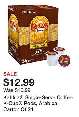 Office Depot Kahlua® single-serve coffee k-cup® pods, arabica, carton of 24 offer