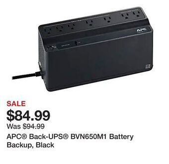 Office Depot Apc® back-ups® bvn650m1 battery backup, black offer