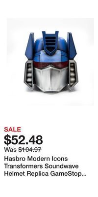 Game Stop Hasbro modern icons transformers soundwave helmet replica gamestop exclusive offer