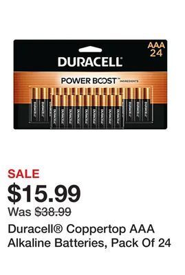 Office Depot Duracell® coppertop aaa alkaline batteries, pack of 24 offer