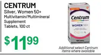 Health Mart Centrum silver, women 50+ mutlivitamin/multimineral supplement tablets offer