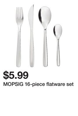 Ikea Mopsig 16-piece flatware set offer