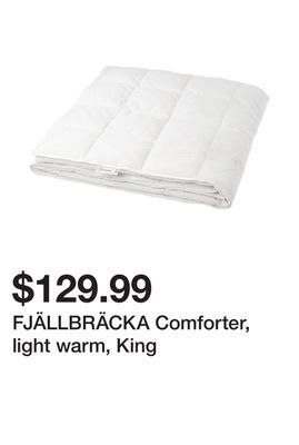 Ikea Fjällbräcka comforter, light warm, king offer