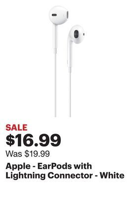 Best Buy Apple - earpods with lightning connector - white offer