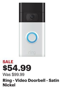 Best Buy Ring - video doorbell - satin nickel offer