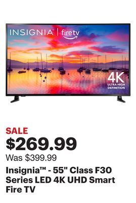 Best Buy Insignia™ - 55 class f30 series led 4k uhd smart fire tv offer