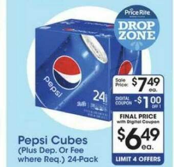 Price Rite Pepsi Cubes offer