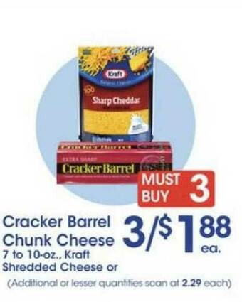Price Rite Cracker Barrel Chunk Cheese offer