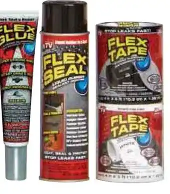 Ace Hardware Flex seal®, flex glue®, flex paste™ or flex tape® rubberized sealants offer
