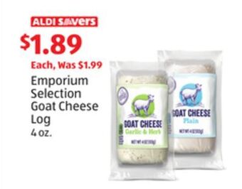 Aldi Emporium selection goat cheese log offer