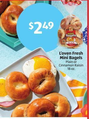 Aldi L'oven fresh mini bagels offer