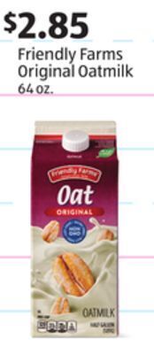 Aldi Friendly farms original oatmilk offer