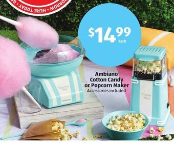 Aldi Ambiano cotton candy or popcorn maker offer