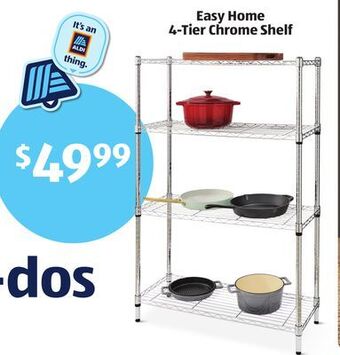 Aldi Easy home 4-tier chrome shelf offer