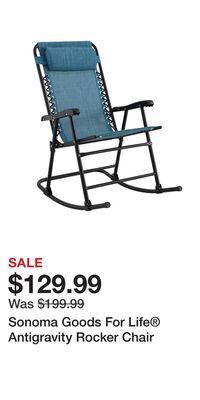 Kohl's Sonoma goods for life® antigravity rocker chair offer