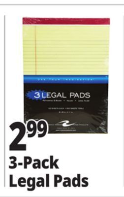 Ocean State Job Lot Roaring spring yellow 40 sheet legal pads, 3-count offer