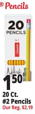 Ocean State Job Lot Leader no.2 pencils, 20-count offer