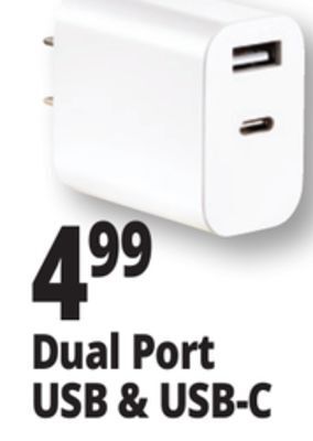 Ocean State Job Lot Dual port usb & usb-c offer