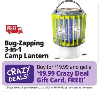 Ocean State Job Lot Bug-zapping 3-in-1 camp lantern offer