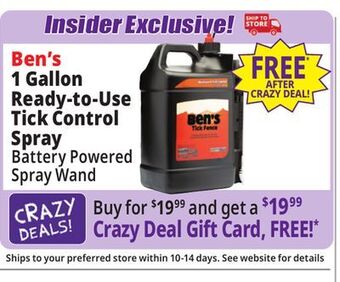 Ocean State Job Lot 1 gallon ready-to-use tick control spray offer